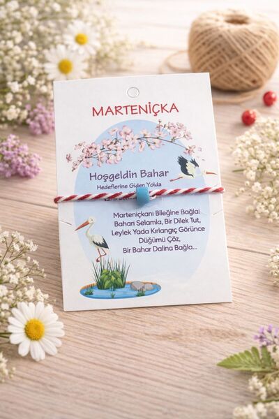 Aselin Kids Set of 2 Marteniçka Bracelets (Blue Beaded / 2 Pieces)