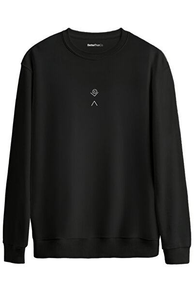 BetterThanCo Spatele meu! Hanorac oversize cu imprimeu și guler tip crewneck