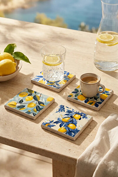 Baumatelier Lemon Patterned Italian Lemon Tile Natural Stone Travertine Coast...