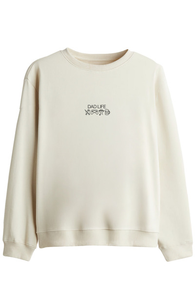 BetterThanCo Hanorac cu imprimeu Dad Life, cu guler rotund