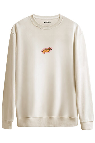 BetterThanCo Hot Dog Printed Crew Neck Oversize Sweatshirt