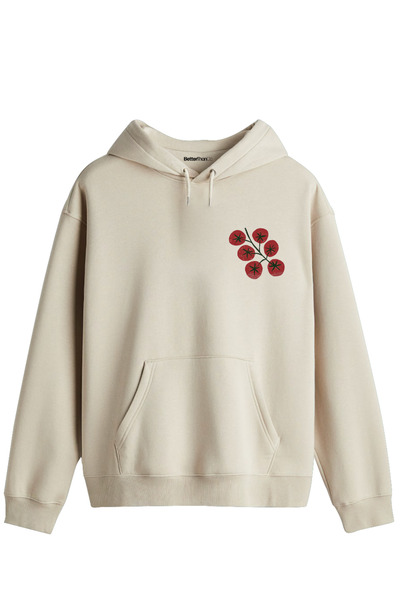 BetterThanCo Hanorac unisex cu glugă și imprimeu cu roșii