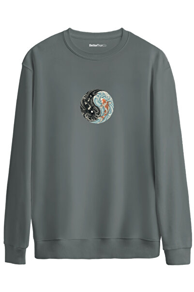 BetterThanCo Balance Printed Crew Neck Oversize Sweatshirt