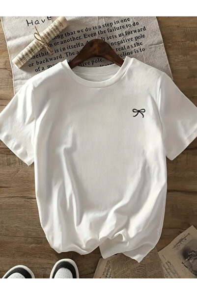 COHERENT تي شيرت قطني كبير الحجم مطبوع عليه فيونك للجنسين للرجال/النساء