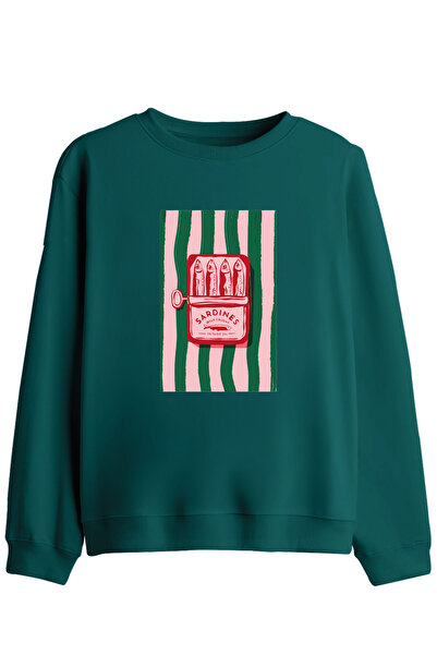 BetterThanCo Hanorac cu imprimeu sardine și guler rotund