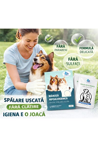 Clean Pets Mănuși de curățare chimică, hipoalergenice, pentru câini și pisici, 6 bucăți