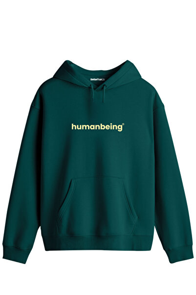 BetterThanCo Humanbeing Printed Unisex Hooded Collar Hoodie