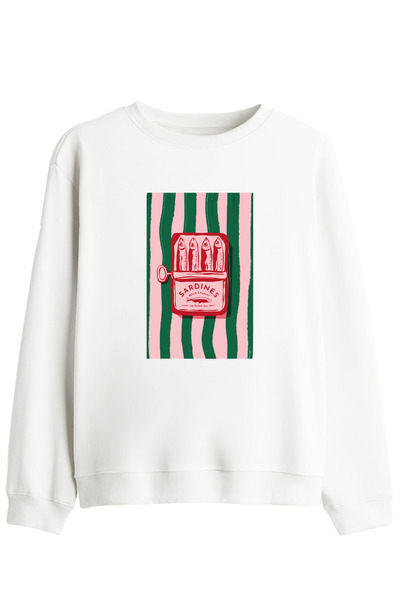 BetterThanCo سويت شيرت برقبة دائرية مطبوع عليه صورة السردين