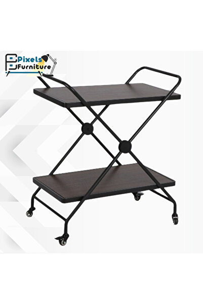 PixelsFurniture Pixel Furniture Rectangular 2-Tier Mobile Tea and Coffee Serv...
