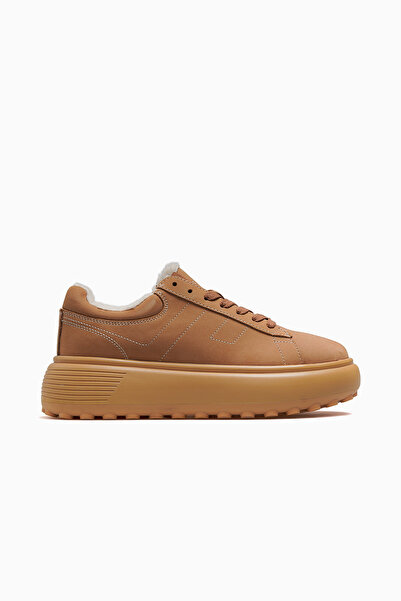 Lufian Zenya Kadın Kürklü Sneaker Ayakkabı 25k 122230038 Z Camel