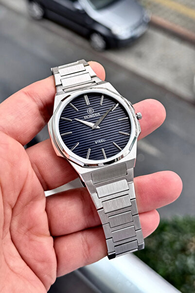 Homies Premium Men's Wristwatch – 42mm Slim Case |   Complete Steel Case-Cord...
