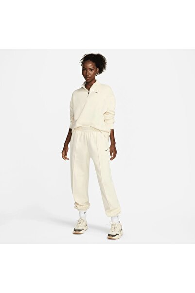Nike Sportswear Loose Fleece Kadın Krem Günlük Eşofman Altı