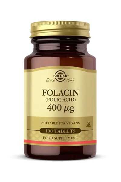 Solgar Folic Acid (Folacin) 400 Mcg 100 Tablets