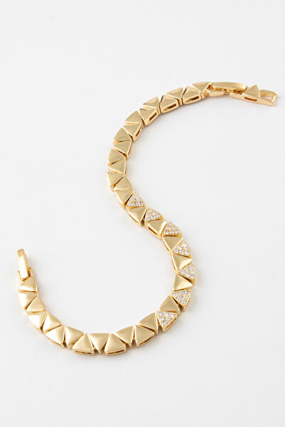 Sortie Aksesuar Stainless Steel Design Bracelet with Triangle Chain Figure an...