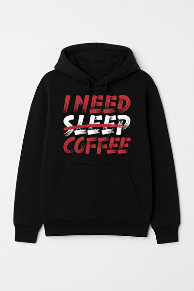 CALKARCOLLECTION سويت شيرت بقلنسوة للجنسين من I Need Sleep Coffee (هودي)