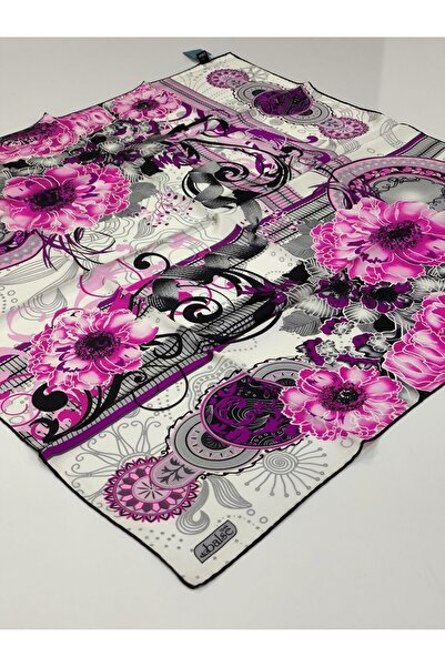 PİRAMİT Balse Sura Silk Scarf Fuchsia Black 5017-2