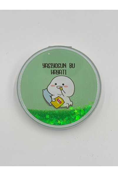 GIFT Sulu Simli Yazılı Cep Aynası
