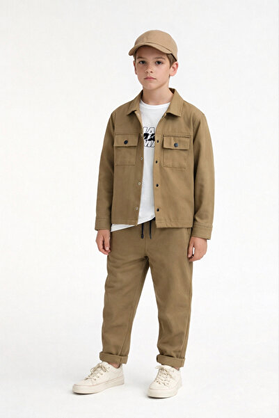 G-Smart Kids Boy's 3-Piece Gabardine Jacket - Pants - T-Shirt Set