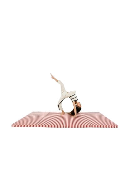 Balküpü Sling Katlanabilir Büyük, Kalın Tumbling Mat Kırmızı Çizgili
