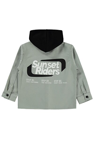 Civil Boys Double Pocket Hooded Shirt for 10-13 Years Old - Khaki 13-14 Years...