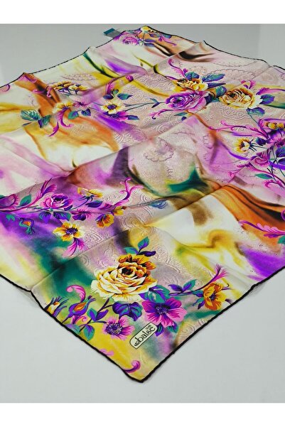 PİRAMİT Balse Sura Silk Scarf Yellow Green Purple 5029-2