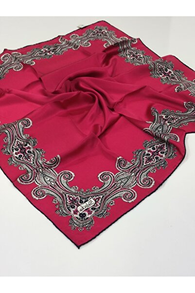 PİRAMİT وشاح حرير من ماركة BALSE SURA بنمط فوشيا لامع 5000-1