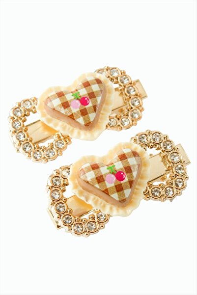 Bijuteri Net Heart Stone Pen Clasp 2 Pieces