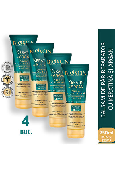 Bioxcin Keratin Argan Repair Conditioner 4x250 ML for Damaged and Dry Hair