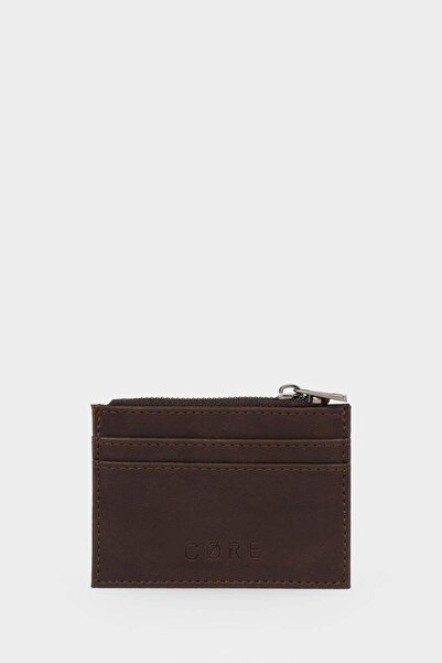 DeFacto Men's Zippered Faux Leather Card Holder H0222Axns