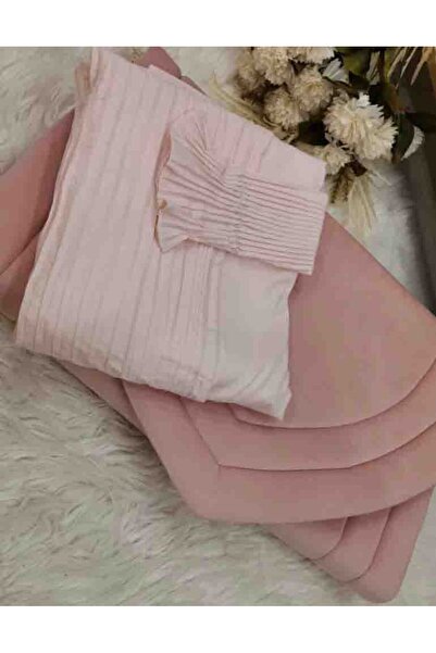 Gerenic Pink velvet prayer mat and prayer sheet set.