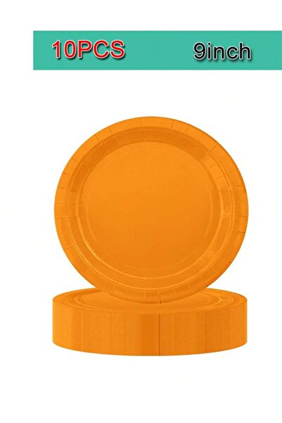 Choice 10pcs 9in plate Solid Orange Birthday Party Decorations For Girls Disp...