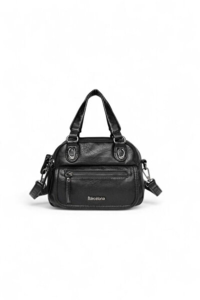 21Kbarcelona Black Women's Handbag with Logo Detail Brc-1933