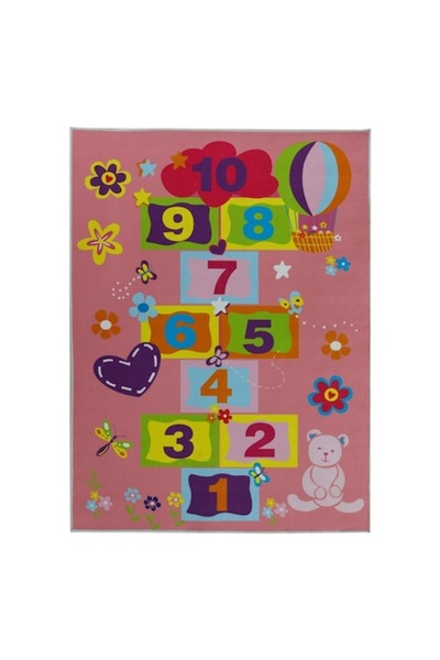 OEM Rectangular Decorative Carpet Pink Hopscotch 120x90cm