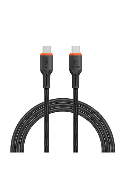 WIWU FlameGuard C-C Charging Cable – Flame-Retardant, Braided, 60W Fast Charg...