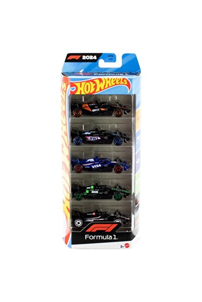 HOT WHEELS مجموعة من 5 سيارات سباق فورمولا 1 مصبوبة بمقياس 1:64