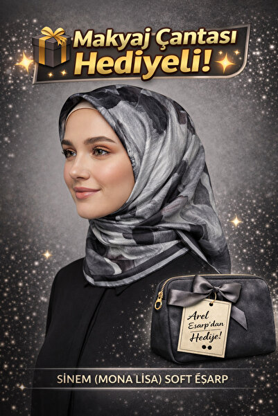 Monalisa Mona Lisa Black Soft Scarf 90X90 Cotton Fabric Non-Slip Square Scarf