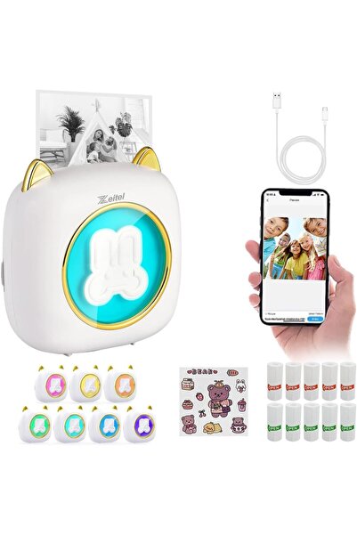 Generic طابعة ملصقات حرارية صغيرة بتقنية بلوتوث من إيليفانت بوت®، طابعة إيصال...