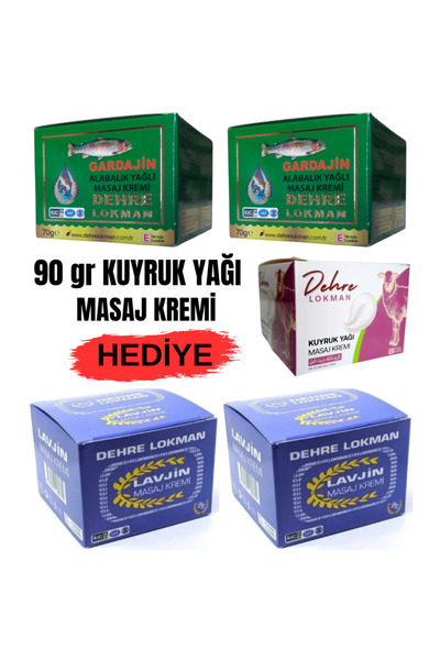 Dehre Lokman Gardajin Alabalık Yağı Kremi 70 gr X 2 Ad.& Lavjin Masaj Kremi 7...