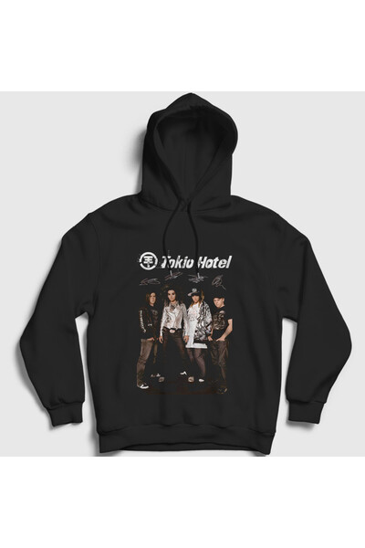 Presmono Unisex Black Signs Tokio Hotel Hooded Sweatshirt 600757Tt