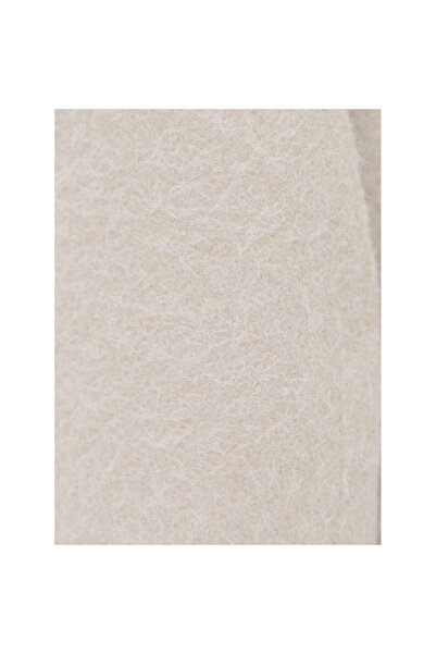 Genel Markalar Çift Cepli Önü Düğmeli Astarlı Buklet Kaban -Ekru