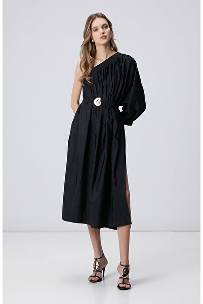 Network Siyah Midi Elbise