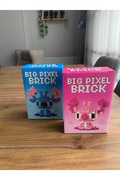 BIG PIXEL TOYS Pixel Brick Karakter Yapı Blok Oyuncak – Stitch & Angel Mikro Blok Hobi Yapım Seti 8+ Yaş Mega Boy
