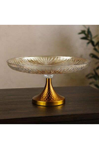 Generic Luxury Serving Plate with Engraved Golden Base