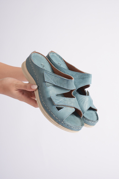 AYAKKABİSEPETİ Genuine Leather Orthopedic Women's Sandals