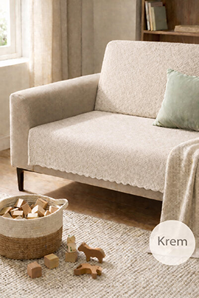 SYCAMORE HOME Koltuk Örtüsü 175x215 cm –Düz Çekyat Örtüsü, Kaymaz, Yıkanabili...