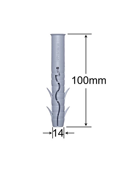 Gray Square 14x100 Winged Dowel - 50pcs/box