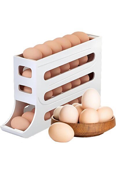 Generic حاوية بيض أوتوماتيكية دوارة من ULHYC للثلاجة، تتسع لـ 28 بيضة في وقت ...