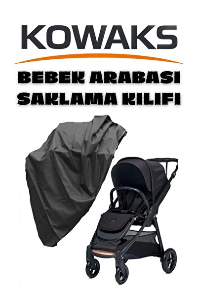 KOWAKS Bebek Arabası Saklama Kılıfı Branda Koruma Örtüsü Su Geçirmez - Siyah
