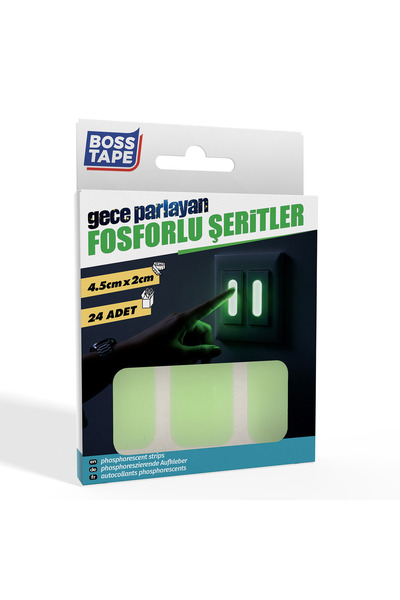 Boss Tape Gece Parlayan Fosforlu Uyarı Etiketleri 24 Adet