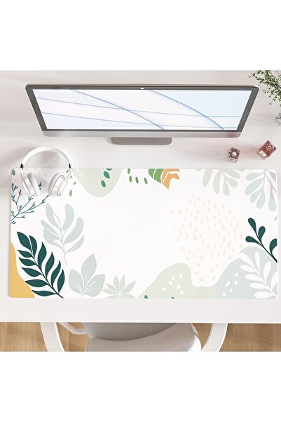 Arabest لوحة ماوس كبيرة بتصميم نباتات ظلية، لوحة ماوس ألعاب كمبيوتر مزدوجة ال...